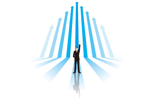 Rising image of businessman. Business image. - Vector, Image