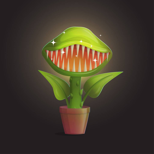 Venus flytrap bloem vleesetende plant illustratie - Vector, afbeelding