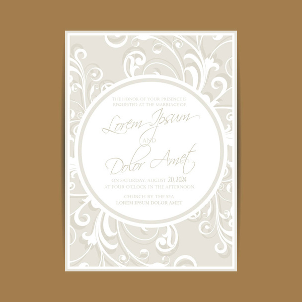 Invitación de boda y guardar las tarjetas de fecha
 - Vector, Imagen