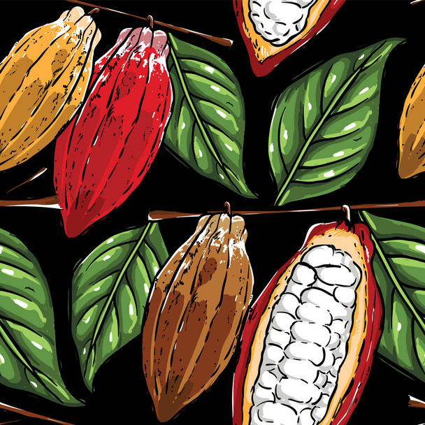 Cacao senza cuciture modello nero
 - Vettoriali, immagini