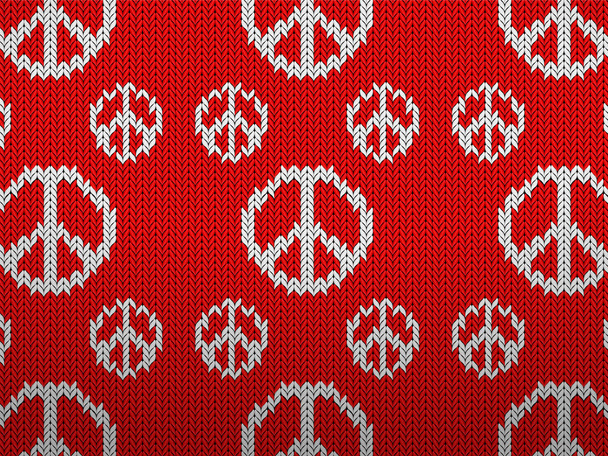 Knitted pattern peace symbols - Vector, Image