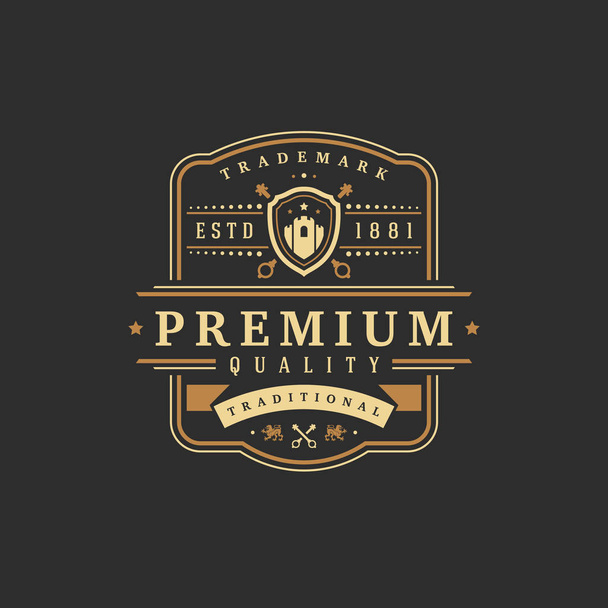 Luxury logo template vector object for logotype or badge Design. - ベクター画像