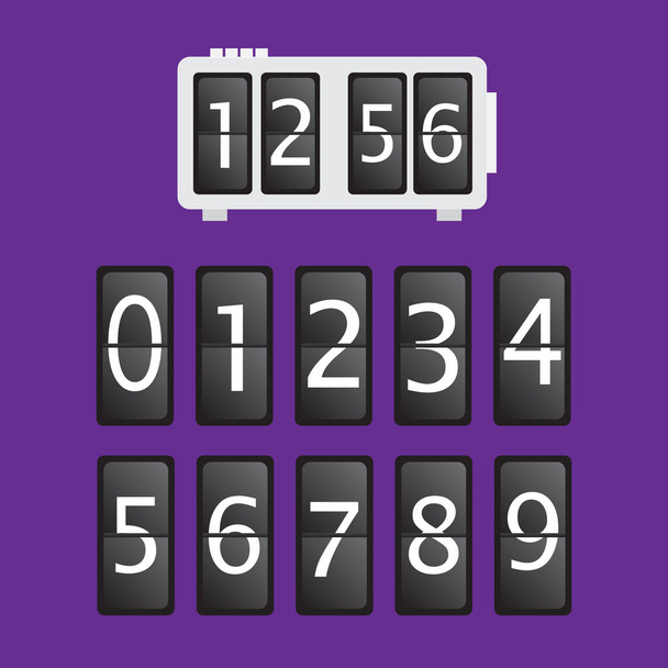 Wall flap counter clock template. - Vector, Imagen