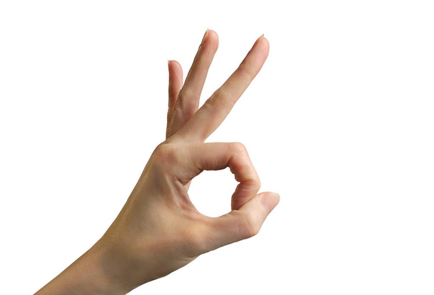 Porządku lub wylać ręka znak - Zdjęcie, obraz