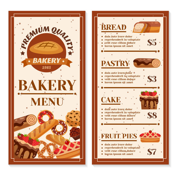 conception de menu de boulangerie
  - Vecteur, image