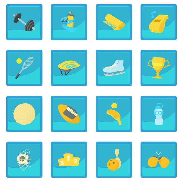 Sport items icon blue app - Вектор,изображение