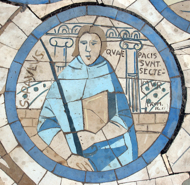 Saint paul, mozaïek voor de kerk op de berg der zaligsprekingen - Foto, afbeelding