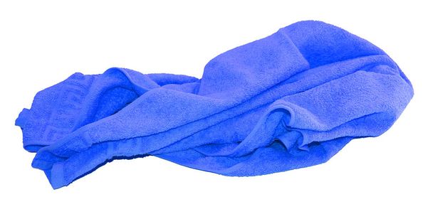 colorful blue towel isolated on white - Photo, Image