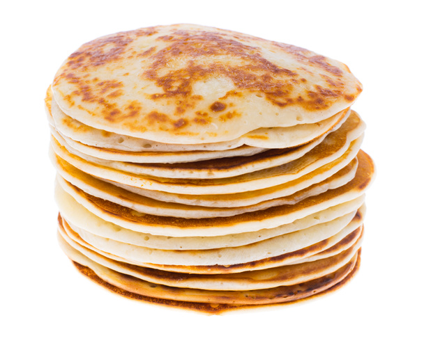 Lush and tasty pancakes isolated on white - Photo, Image