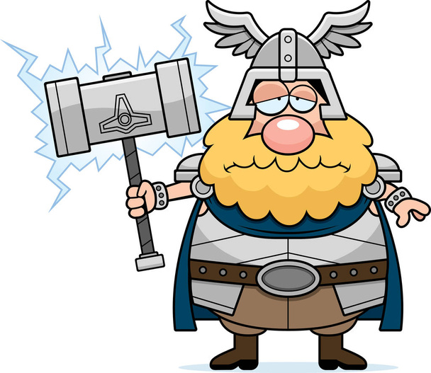 Sad Cartoon Thor - Vetor, Imagem