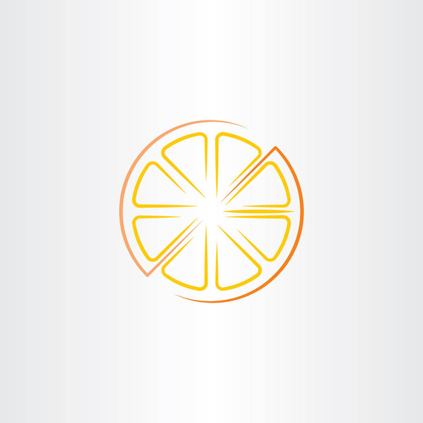 cutted half orange icon vector - Vector, Image