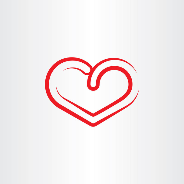 stylized red heart symbol icon vector element - Διάνυσμα, εικόνα