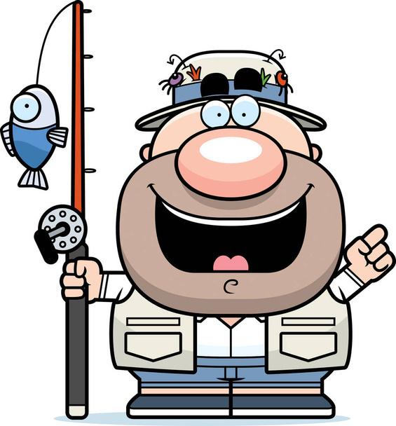 Cartoon Fisherman Idea - Vector, imagen