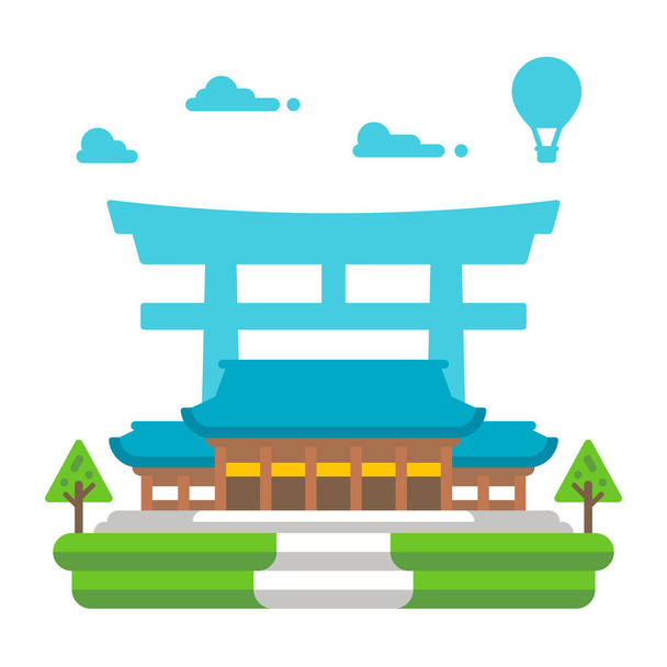 フラットなデザイン明治神宮東京 - ベクター画像