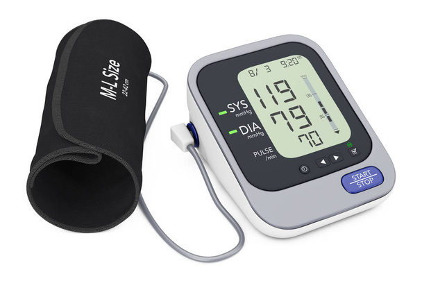Digitális vérnyomásmérő mandzsetta. 3D-leképezés - Fotó, kép