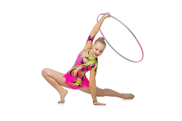 美しい 10 代体操の女の子 - 写真・画像