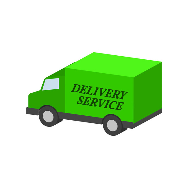 Van, Commercial Vehicle, Delivery service symbol. Flat Isometric - Wektor, obraz
