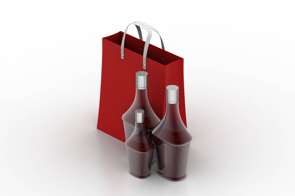 Shopping bag with wine bottles - Fotoğraf, Görsel