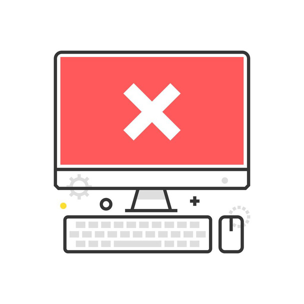 Icono de caja de color, ilustración de error, icono
 - Vector, imagen