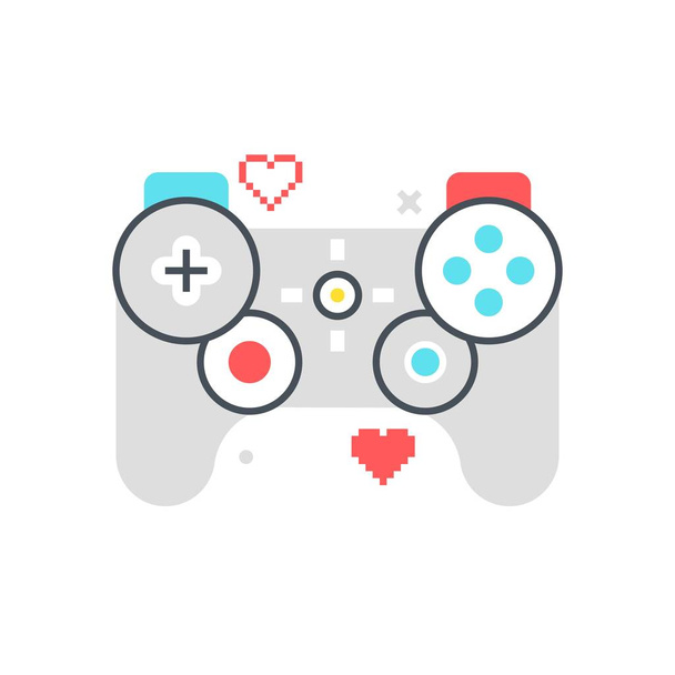 Color line, game controller illustration, icon - Vector, Image