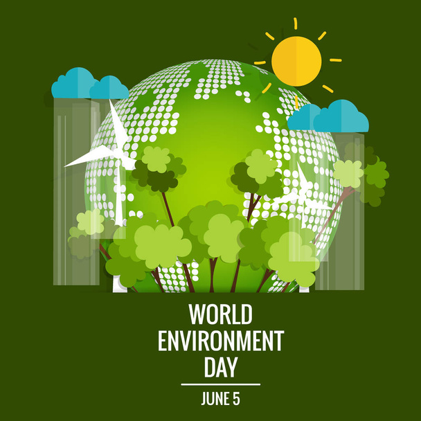 Concetto giornata mondiale dell'ambiente. Green Eco Earth. Illustrazione vettoriale
. - Vettoriali, immagini