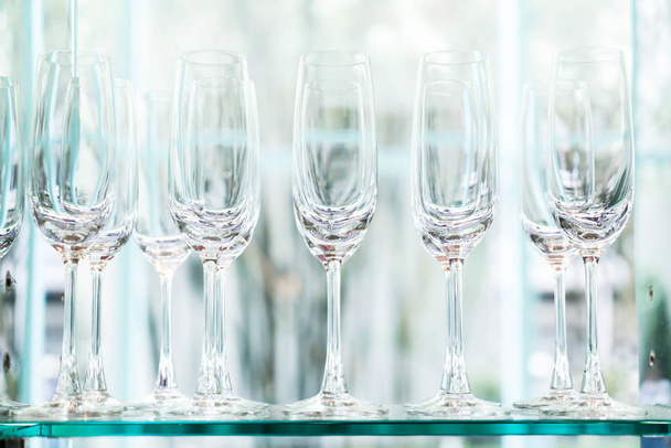 Many empty glasses in a line - Photo, image
