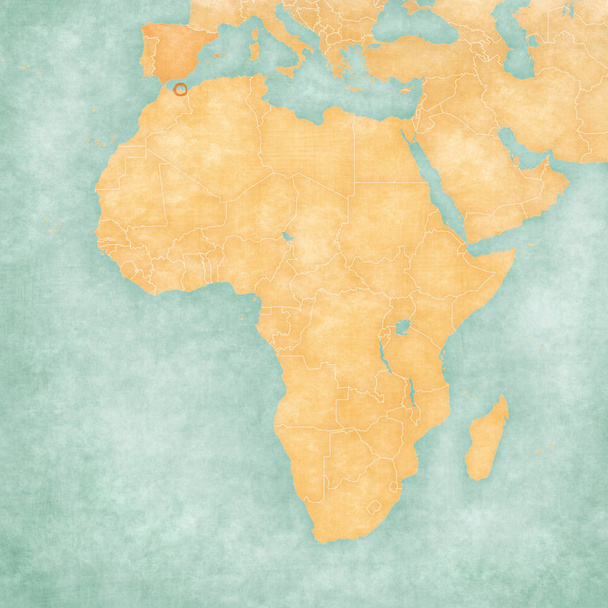 Χάρτης της Αφρικής - Μελίγια - Φωτογραφία, εικόνα