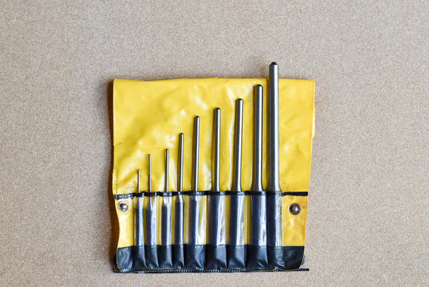 roll pin punch set tools for remove pin or latch of any mechanic - Photo, Image