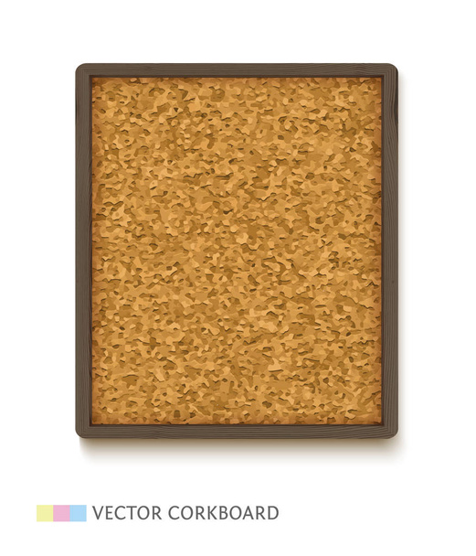 Cork board with wooden frame - Vector, Image