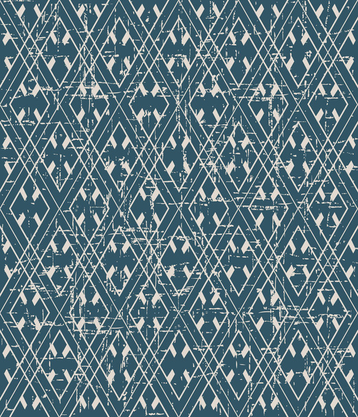 Antique Seamless retro worn out background retro check geometry  - Vector, Image