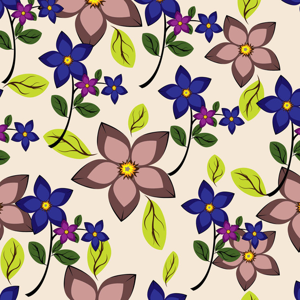 seamless flowers pattern - Vector, imagen