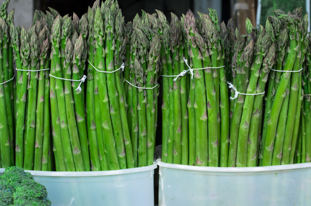 Fresh Asparagus on market. Close-up - Photo, Image