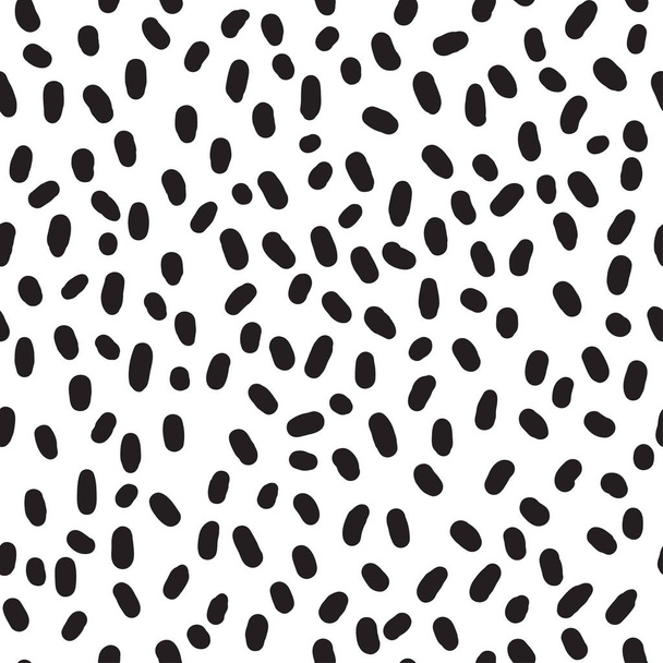 Hand drawn chaotic dots, spots and blobs vector seamless pattern. - Vector, Image