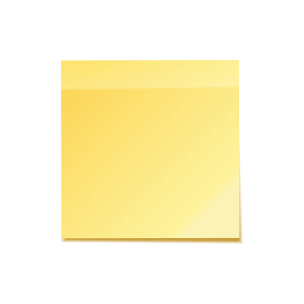 Sticky note with shadow isolated on transparent background. Yellow paper. Message on notepaper.Reminder. Vector illustration. - Vector, Image