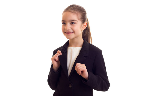 Little girl in black jacket - Fotografie, Obrázek