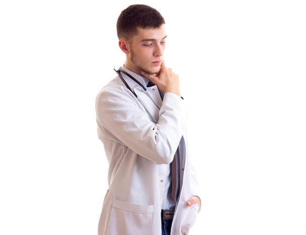 Young man in doctor gown - Fotoğraf, Görsel