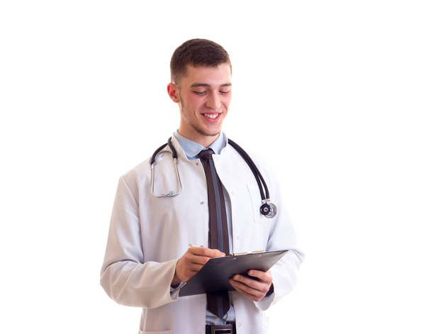 Young man in doctor gown - Фото, зображення