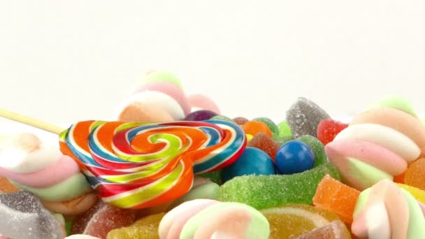 Sladkosti, sladké želé lízátko a lahodné cukru dezert - Záběry, video
