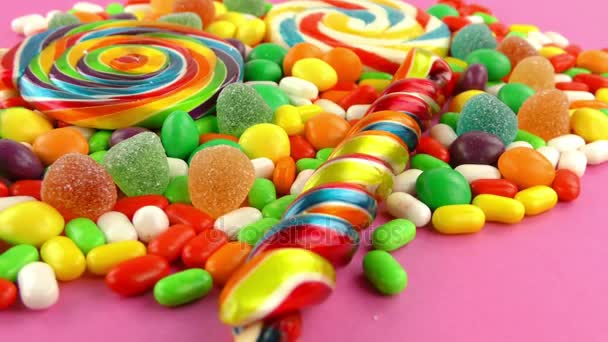 Słodka galaretka cukierkowa Lolly i pyszny deser cukru - Materiał filmowy, wideo