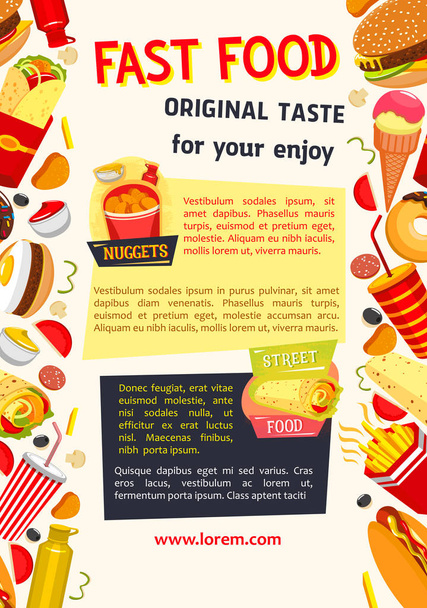Vector poster for fast food restaurant - Vector, Image