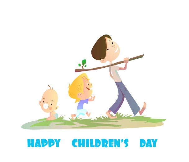 Digital vector happy children day card - Vektör, Görsel
