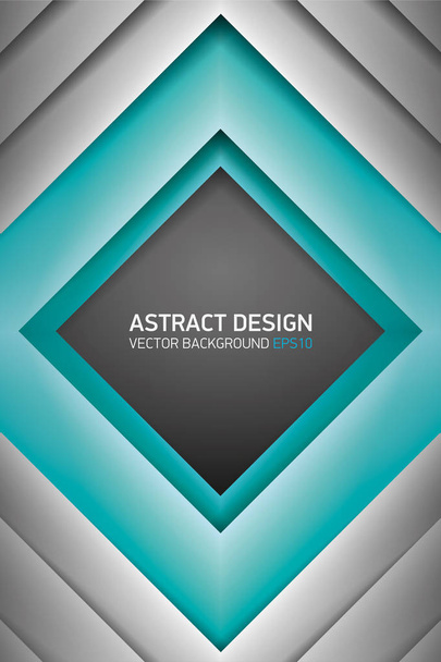 Abstract volume rhombus background, turquoise inside, cover for project presentation, vector design - Vektori, kuva