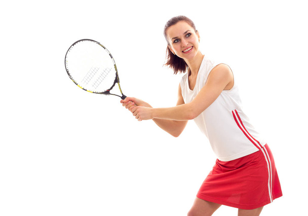 Woman with tennis racquet - Foto, imagen