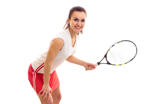 Woman with tennis racquet - Fotó, kép