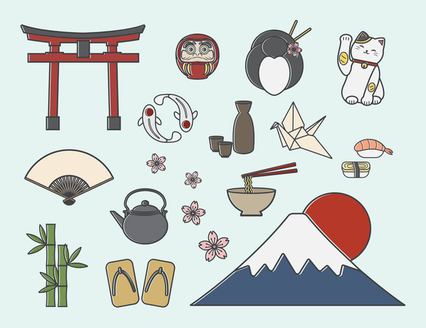 Conjunto de símbolos japoneses
 - Vector, imagen