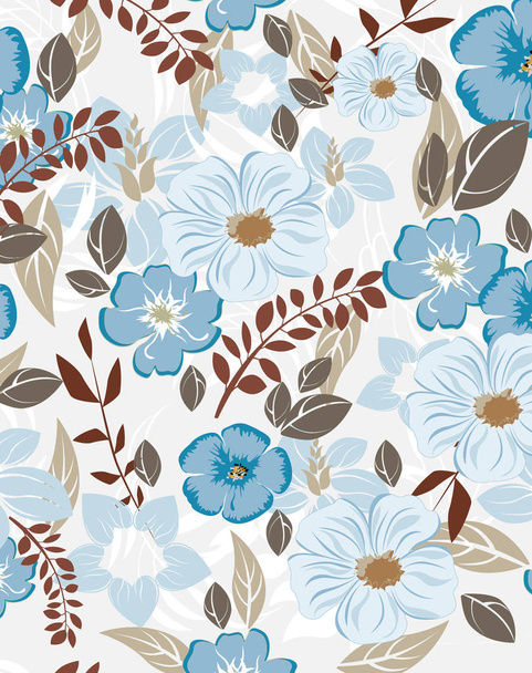 seamless flowers pattern - ベクター画像