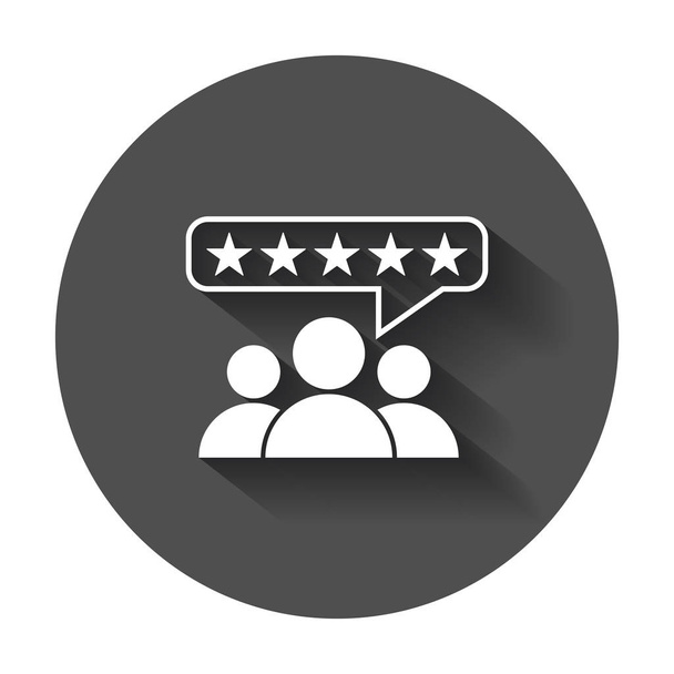 Customer reviews, rating, user feedback concept vector icon. Flat illustration with long shadow. - Vector, Image