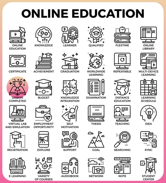 オンライン教育のアイコン - ベクター画像