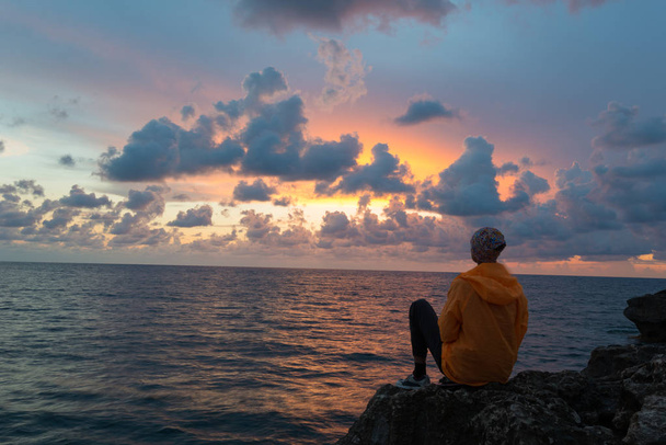 Sunset over sea contemplation - Photo, Image
