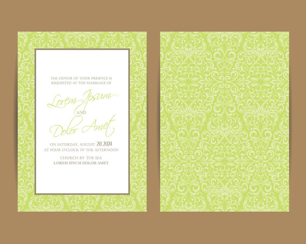 Invitación de boda y guardar las tarjetas de fecha
 - Vector, imagen